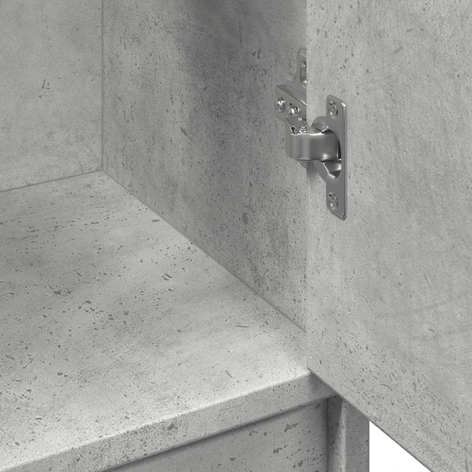 Armario de lavabo madera ingeniería gris hormigón 63x29x55
