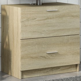 Armario de lavabo madera de ingeniería roble Sonoma 59x37x59