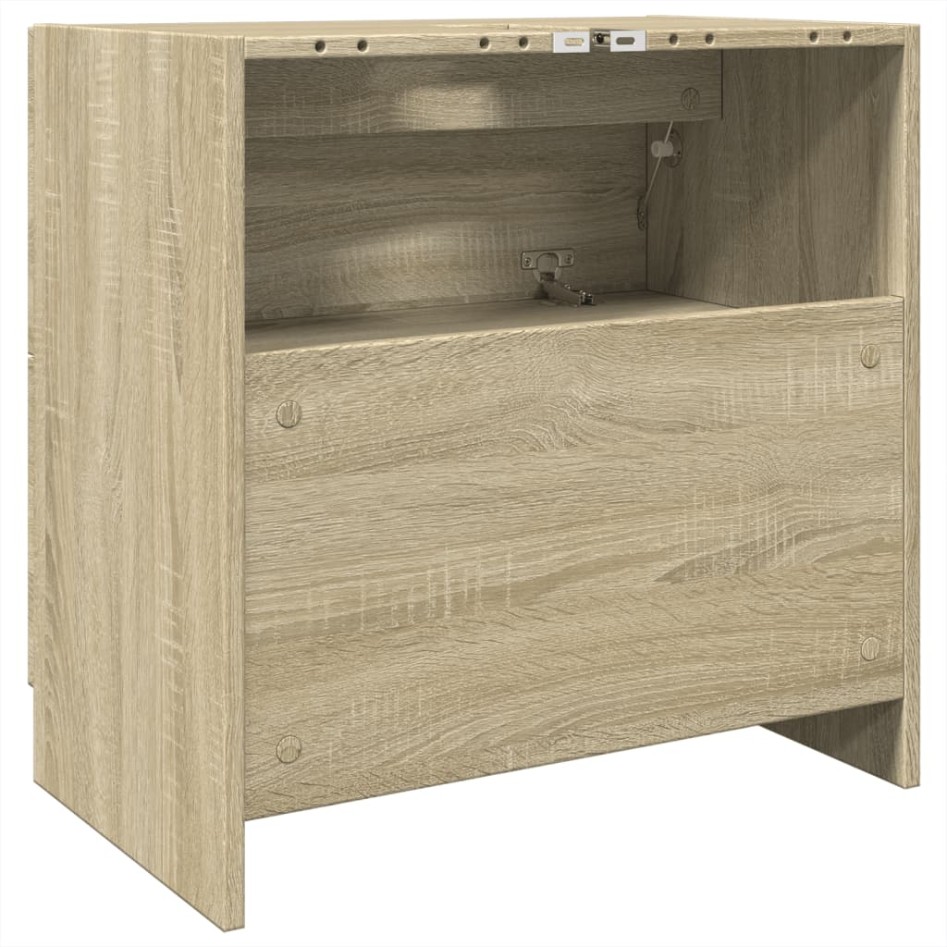Armario de lavabo madera de ingeniería roble Sonoma 59x37x59