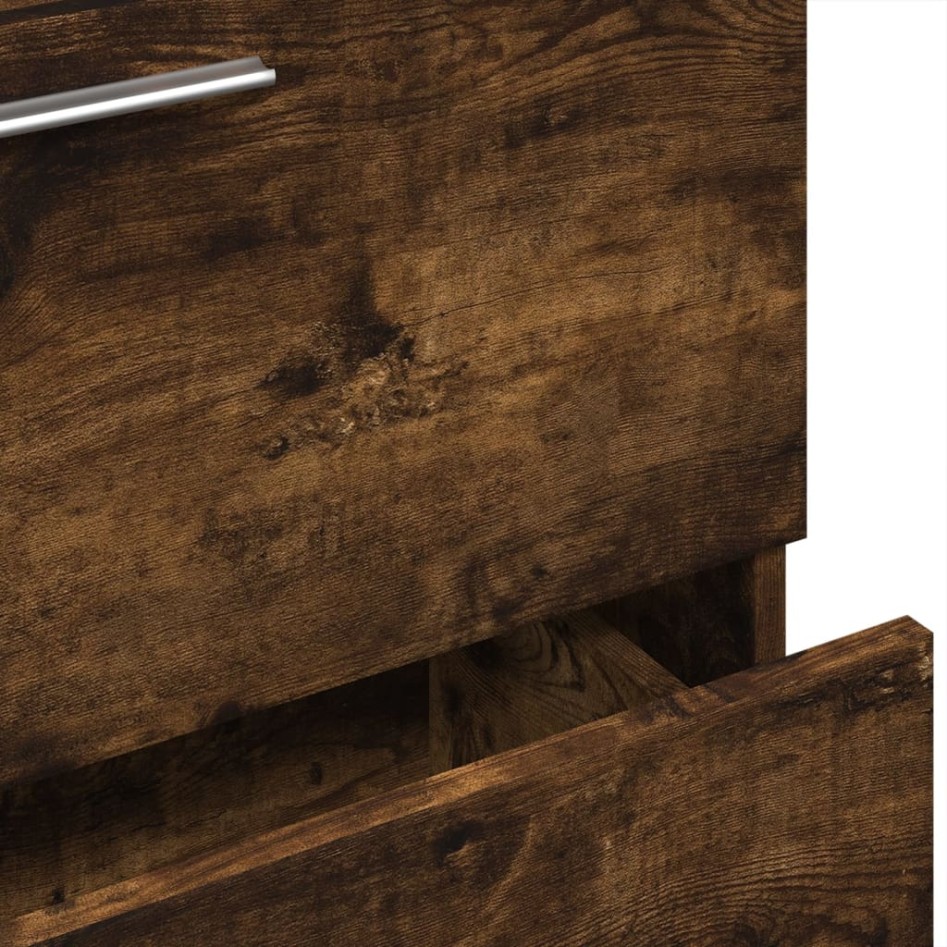 Armario de lavabo madera ingeniería roble ahumado 59x37x59
