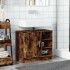 Armario de lavabo madera ingeniería roble ahumado 63x29x55