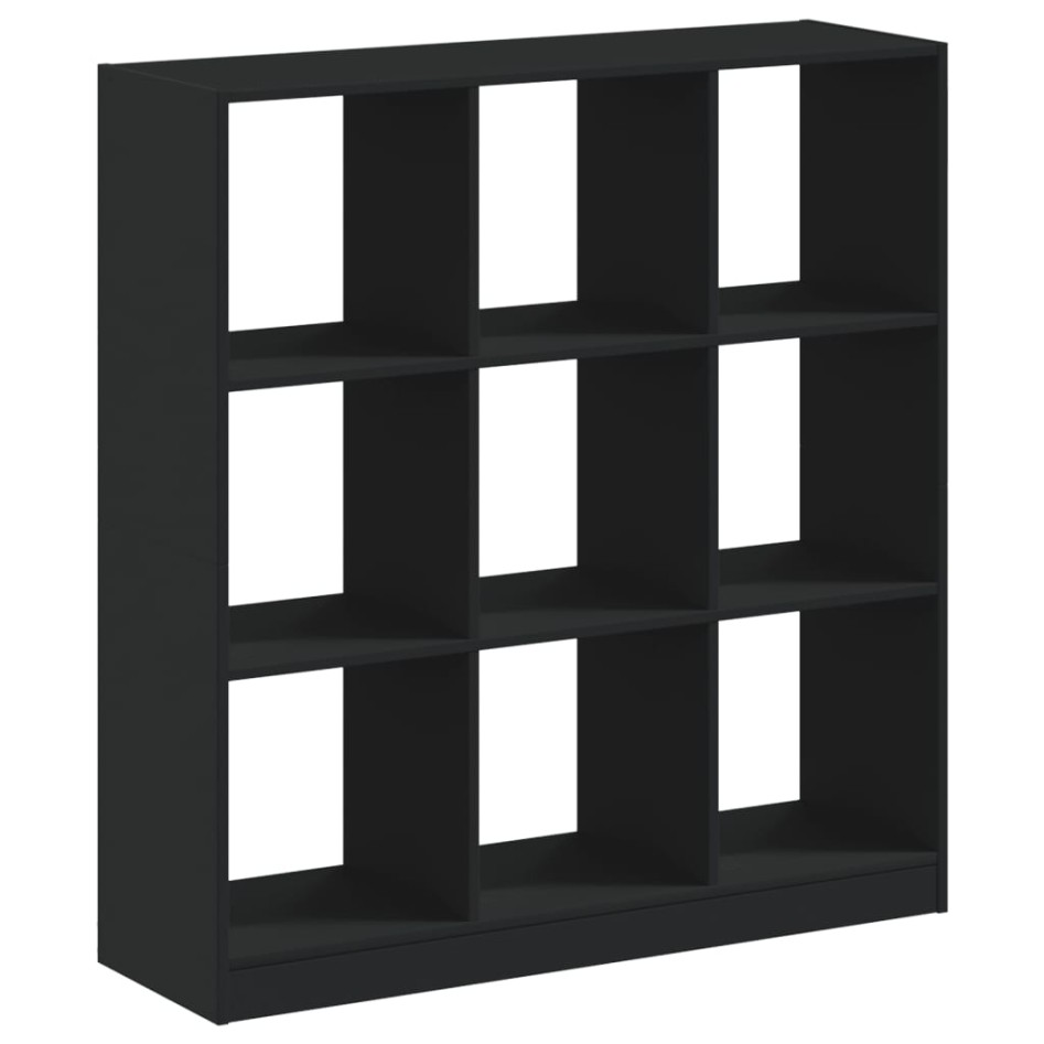 Estantería de madera de ingeniería negra 102x32x108