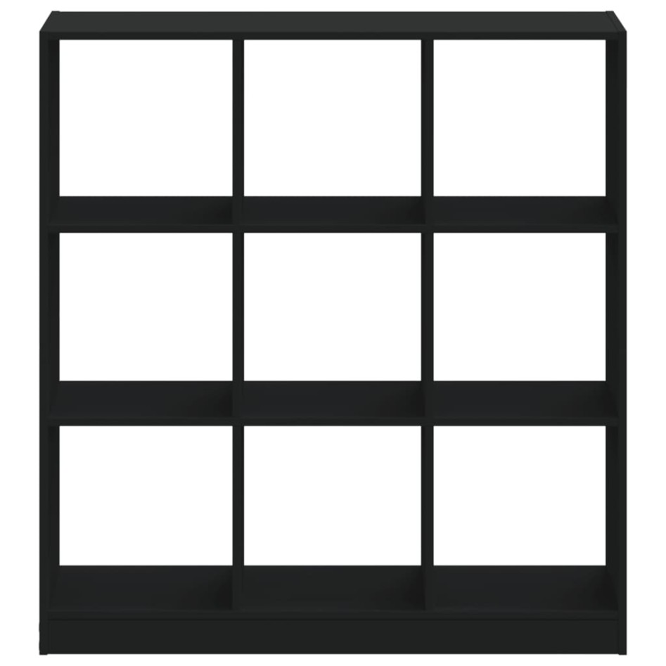 Estantería de madera de ingeniería negra 102x32x108