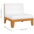 Sofá seccional central y cojines blanco crema madera de
