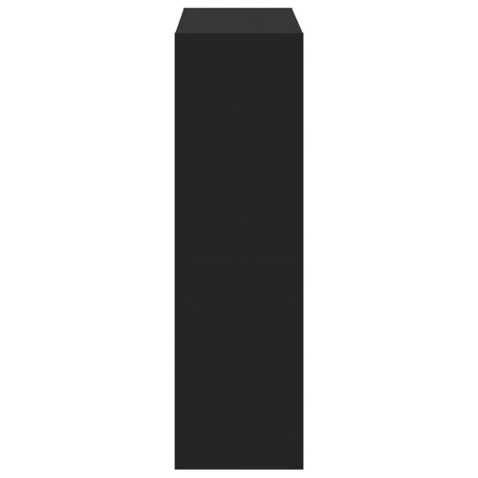 Estantería de madera de ingeniería negra 102x32x108