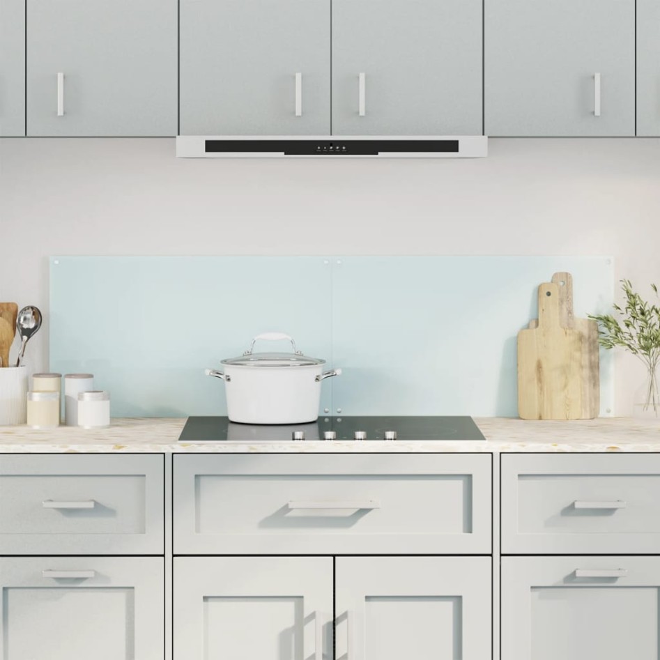 Salpicaderos de cocina 2 uds vidrio templado blanco 70x60