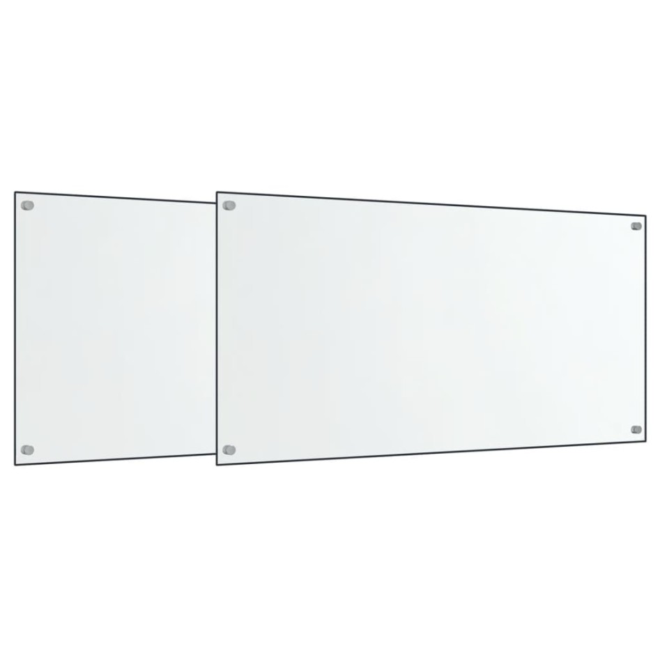 Salpicaderos cocina 2 uds vidrio templado transparente 80x50
