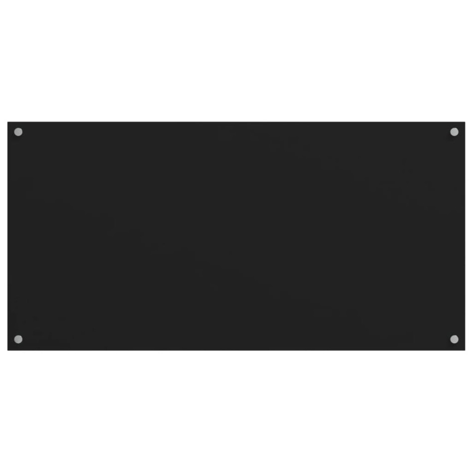 Salpicaderos de cocina 2 uds vidrio templado negro 80x40