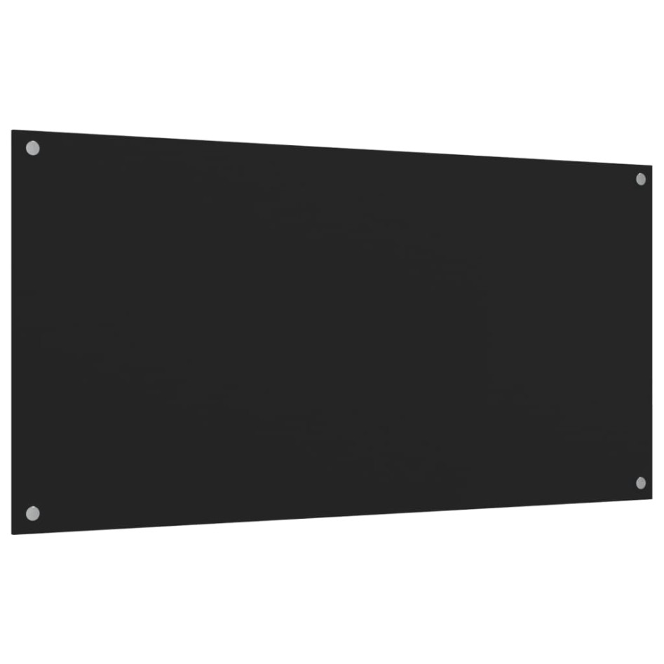 Salpicaderos de cocina 2 uds vidrio templado negro 80x40