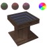 Mesa de centro y LED madera ingeniería marrón roble 50x50x45