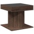 Mesa de centro y LED madera ingeniería marrón roble 50x50x45