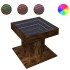 Mesa de centro y LED madera ingeniería roble ahumado
