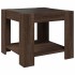 Mesa de centro y LED madera ingeniería marrón roble 53x53x45