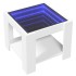 Mesa de centro con LED madera de ingeniería blanca 53x53x45