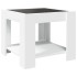 Mesa de centro con LED madera de ingeniería blanca 53x53x45