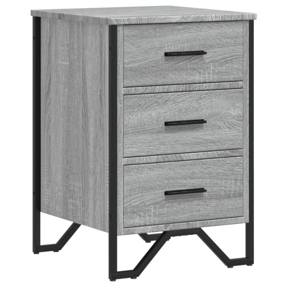 Mesita de noche madera de ingeniería gris Sonoma 40x41x60