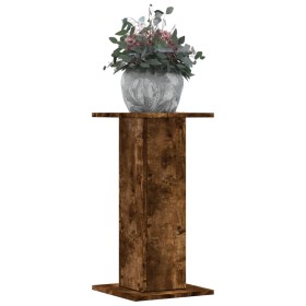 Soportes de plantas 2 uds madera roble ahumado 30x30x60