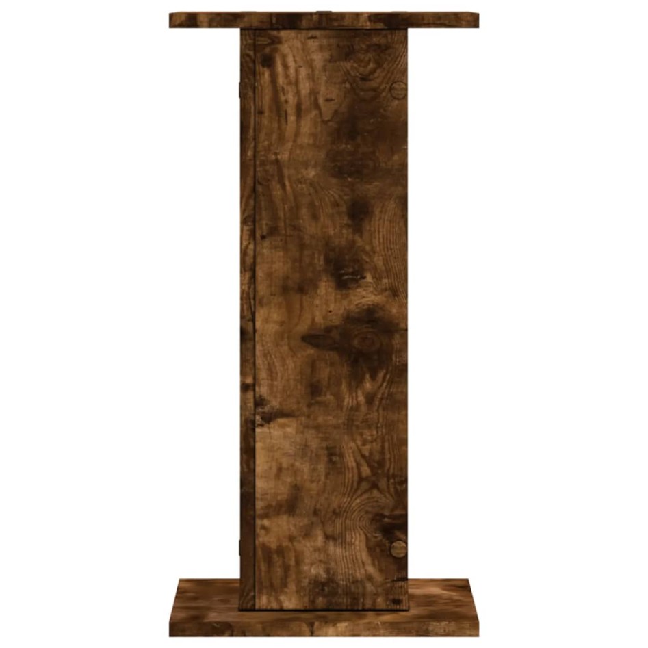Soportes de plantas 2 uds madera roble ahumado 30x30x60