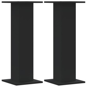 Soportes de plantas 2 uds madera ingeniería negro 30x30x80