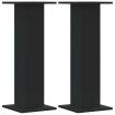 Soportes de plantas 2 uds madera ingeniería negro 30x30x80 cm