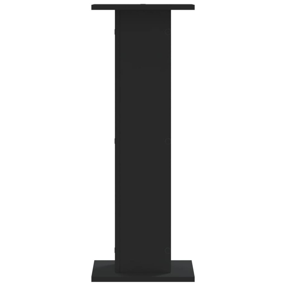 Soportes de plantas 2 uds madera ingeniería negro 30x30x80