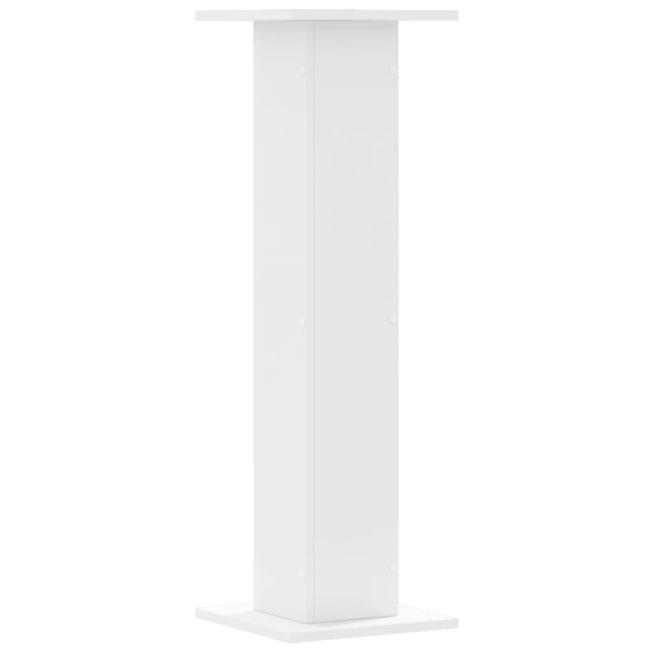 Soportes de plantas 2 uds madera ingeniería blanco 30x30x95