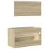 Armario de baño con espejo color roble sonoma 80x38,5x45