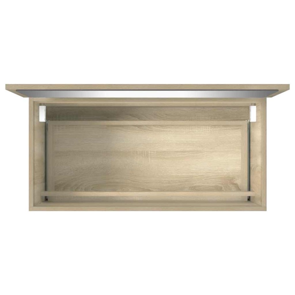 Armario de baño con espejo color roble sonoma 80x38,5x45