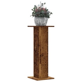 Soportes para plantas 2 uds madera roble envejecido 30x30x80