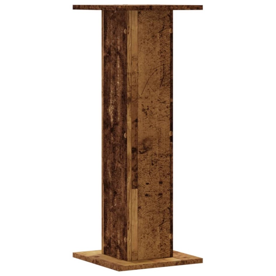 Soportes para plantas 2 uds madera roble envejecido 30x30x80