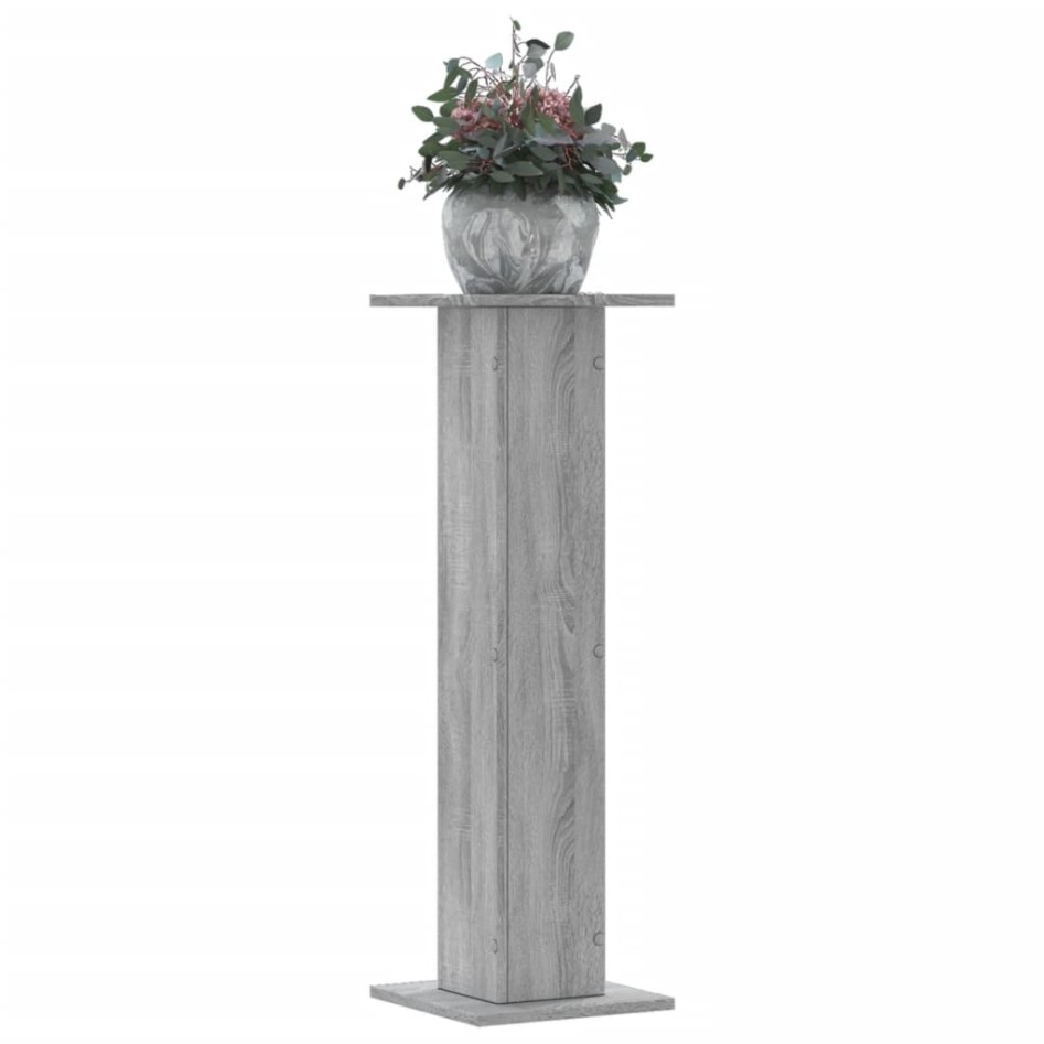 Soportes para plantas 2 uds madera gris Sonoma 30x30x95