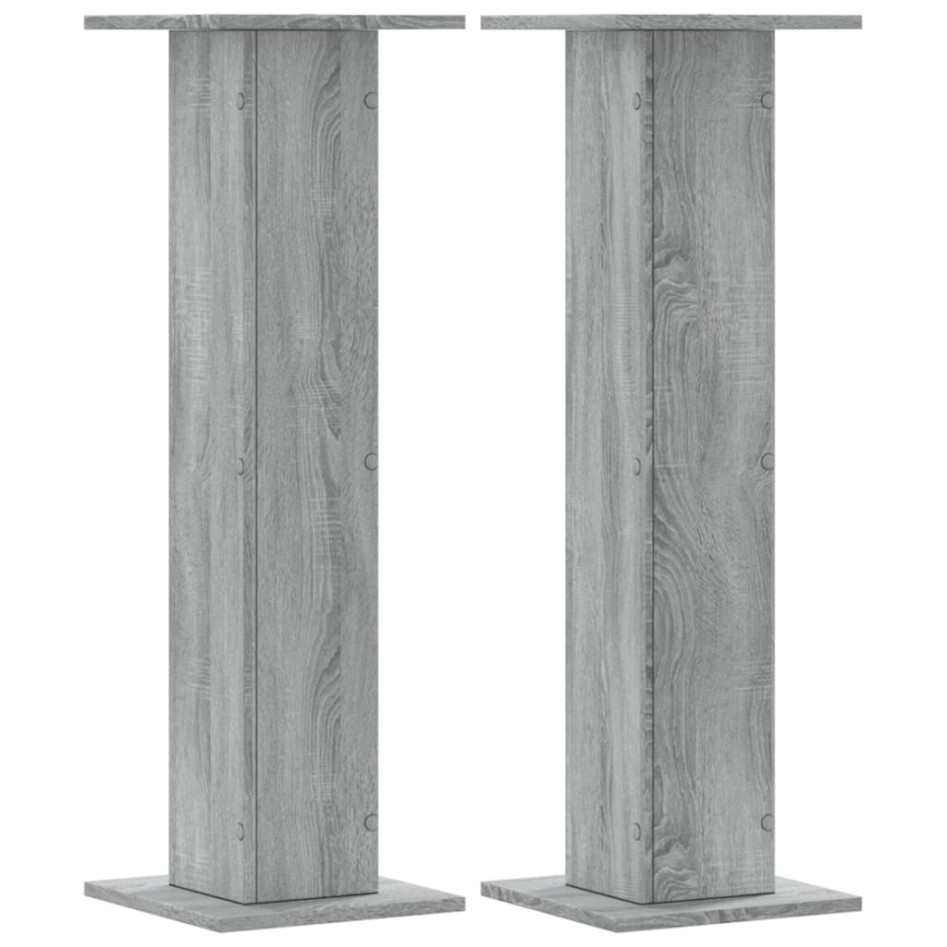 Soportes para plantas 2 uds madera gris Sonoma 30x30x95