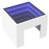 Mesita de noche con LED Infinity blanca 40x40x30