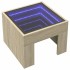 Mesita de noche con Infinity LED roble Sonoma 40x40x30
