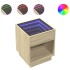 Mesita de noche con Infinity LED roble Sonoma 40x40x50