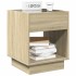 Mesita de noche con Infinity LED roble Sonoma 40x40x50
