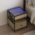 Mesita de noche con Infinity LED roble Sonoma 40x40x50