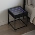 Mesita de noche con Infinity LED negra 40x40x51