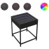 Mesita de noche con Infinity LED negra 40x40x51