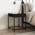 Mesita de noche con Infinity LED negra 40x40x51