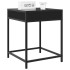 Mesita de noche con Infinity LED negra 40x40x51