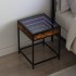 Mesita de noche con Infinity LED roble ahumado 40x40x51
