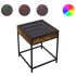 Mesita de noche con Infinity LED roble ahumado 40x40x51