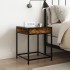 Mesita de noche con Infinity LED roble ahumado 40x40x51