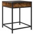 Mesita de noche con Infinity LED roble ahumado 40x40x51