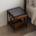 Mesita de noche con Infinity LED roble ahumado 40x40x49