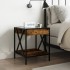 Mesita de noche con Infinity LED roble ahumado 40x40x49