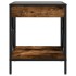 Mesita de noche con Infinity LED roble ahumado 40x40x49