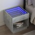 Mesita de noche con Infinity LED gris hormigón 50x50x50