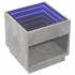Mesita de noche con Infinity LED gris hormigón 50x50x50
